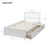Harper & Bright Designs Twin Storage Bed Frame, Wood Platform Bed with Two Drawers and Headboard, White view 2