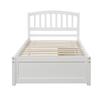 Harper & Bright Designs Twin Storage Bed Frame, Wood Platform Bed with Two Drawers and Headboard, White view 4