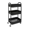 3-Tier Rolling Utility Cart with Caster Wheels,Easy Assembly, for Kitchen, Bathroom (Black) view 1