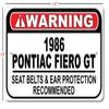 1986 86 Pontiac Fiero GT Seat Belt Recommended Fast Car Sign, Metal Garage Sign, Wall Decor, GM Car Sign - 10x14 inches view 2