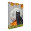 Stupell Industries Black Cat and Full Moon Autumn Leaves Pumpkins view 1