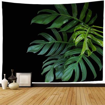 Starogs Tapestry Green Leaves Monstera Dark Philodendron Wild Plant Big Liana Growing Houseplant Floral Nature Vine Wall Tapestry Wall Decor Blanket for Bedroom Home Dorm 60x50 Inch