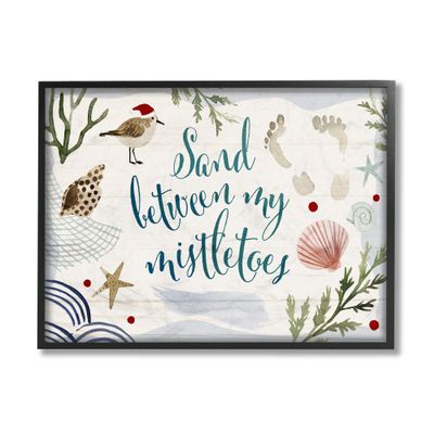 Sand Between Mistletoes Phrase Nautical Beach Christmas