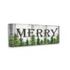 Stupell Industries Merry Text Rustic Winter Forest Pine Trees view 1