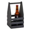 Creative Gifts International Black Wood 4 Bottle Beverage Caddy 11x6 view 1