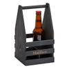 Creative Gifts International Black Wood 4 Bottle Beverage Caddy 11x6 view 2