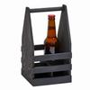 Creative Gifts International Black Wood 4 Bottle Beverage Caddy 11x6 view 3