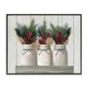 Stupell Industries White Country Jars with Christmas Berry Bouquets, Design by Ziwei Li Black Framed Wall Art, 16x20 view 1