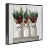 Stupell Industries White Country Jars with Christmas Berry Bouquets, Design by Ziwei Li Black Framed Wall Art, 16x20 view 3