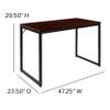 BizChair Industrial Modern Desk - Commercial Grade Office Computer Desk and Home Office Desk - 47" Long (Mahogany/Black) view 2