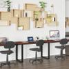 BizChair Industrial Modern Desk - Commercial Grade Office Computer Desk and Home Office Desk - 47" Long (Mahogany/Black) view 4