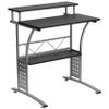 BizChair Black Computer Desk with Perforated Side Paneling view 3