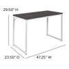 BizChair Industrial Modern Desk - Commercial Grade Office Computer Desk and Home Office Desk - 47" Long (Rustic Gray/White) view 2