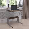 BizChair Rustic Walnut Computer Desk with Top and Lower Storage Shelves view 1
