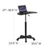 BizChair Black Sit to Stand Mobile Laptop Computer Desk view 2