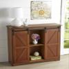 The Lakeside Collection Barn Door-Style Buffet Cabinets - Rustic Wood view 2
