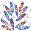 ArtCreativity Wooden Surfboard Keychains, Set of 12, Fun Key Chains for Backpack, Purse, Luggage, Great Summer Party Favors for Luau, Beach, and Pool Parties, Cool Goodie Bag Fillers for Kids view 1