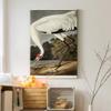 Portrait Style Canvas Wall Art: Animals, Majestic Birds, Fish, Water Foul, Duck & Goose, Rabbits, Rustic & Modern Decor for Home & Office, Ready to Hang - Hooping Crane 12X18 view 3