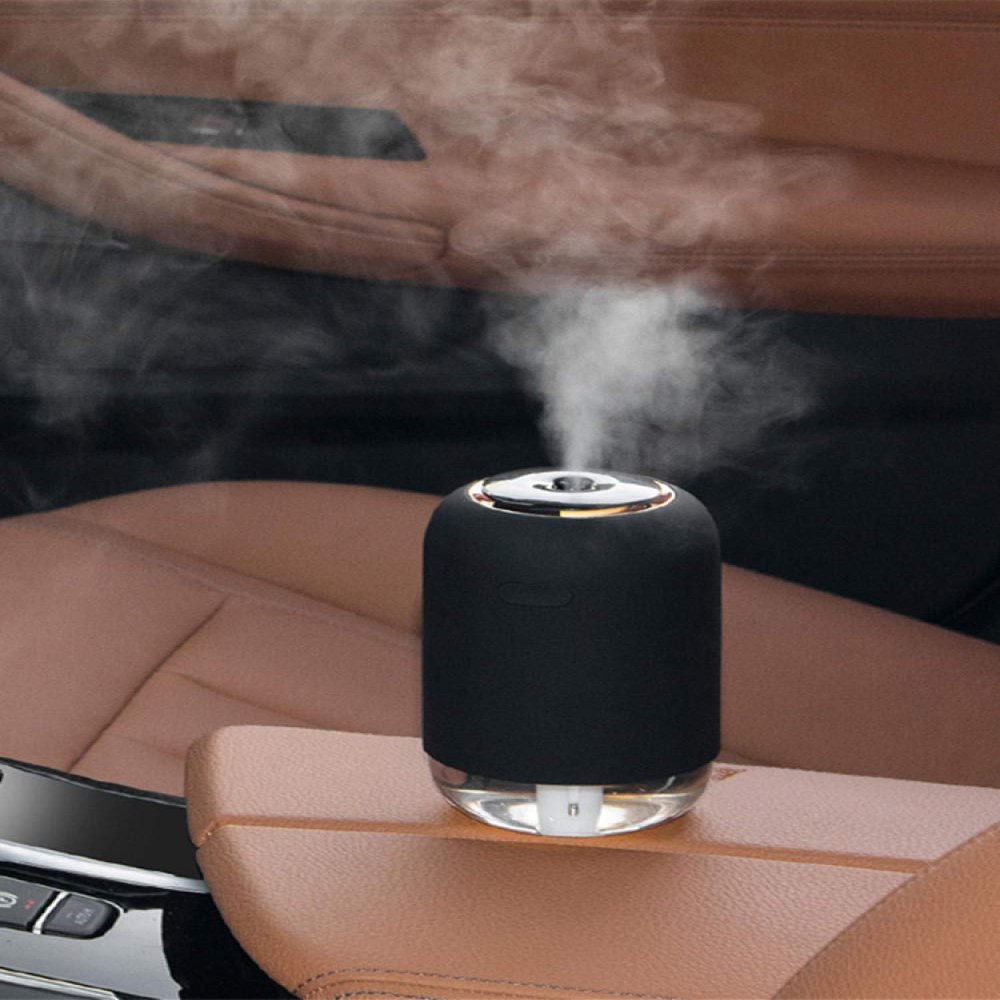 For Bedroom Home Mist Humidifiers For Portable Aromatherapy Humidifier With Night Light Mute Mini Car Air Atomizer-Black