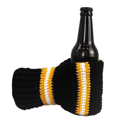 Beer Mitten Gloves, Knit Stitched Drink Mitt Holder for White Elephant Gag Gift Tailgating Idea