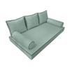 Prolinemax |SLIPCOVER ONLY|S3 Outdoor Daybed Mattress Bolster Backrest Cushion Covers Contrast Trim Twin-XL AD002 view 1