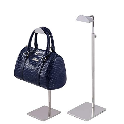 Greneric 2 Pack Metal Adjustable Handbag Display Stand Holder Hanging Bag Rack for Retail Store Windows Tabletop Display Props Shelves Organizer Storage for Home (Mirror)