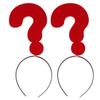 Amosfun 2pcs Question Mark Headband Party Photo Booth Headband Holiday Christmas Hair Hoop Costume Headpiece Party Favors Red view 1