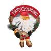 Linxueyi Christmas Large Solid Wood Rattan Door Wreath Hanger Cute Xmas Element Doll Door Wreaths Imitation Decorations Home Festival Party Supplies-9 view 2