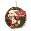 Linxueyi Christmas Large Solid Wood Rattan Door Wreath Hanger Cute Xmas Element Doll Door Wreaths Imitation Decorations Home Festival Party Supplies-9 view 4