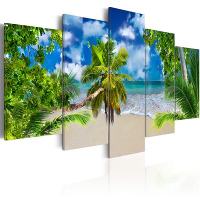 artgeist Textured Canvas Wall Art Tropical Nature 80x40 in - 5pcs Painting Canvas Prints Picture Artwork Image Framed Contemporary Modern Photo Wall Home 030112-44