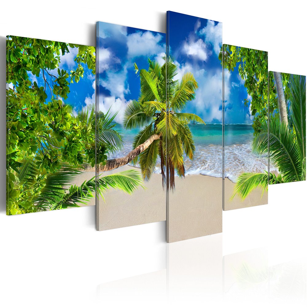 artgeist Textured Canvas Wall Art Tropical Nature 80x40 in - 5pcs Painting Canvas Prints Picture Artwork Image Framed Contemporary Modern Photo Wall Home 030112-44