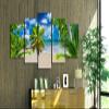 artgeist Textured Canvas Wall Art Tropical Nature 80x40 in - 5pcs Painting Canvas Prints Picture Artwork Image Framed Contemporary Modern Photo Wall Home 030112-44 view 2