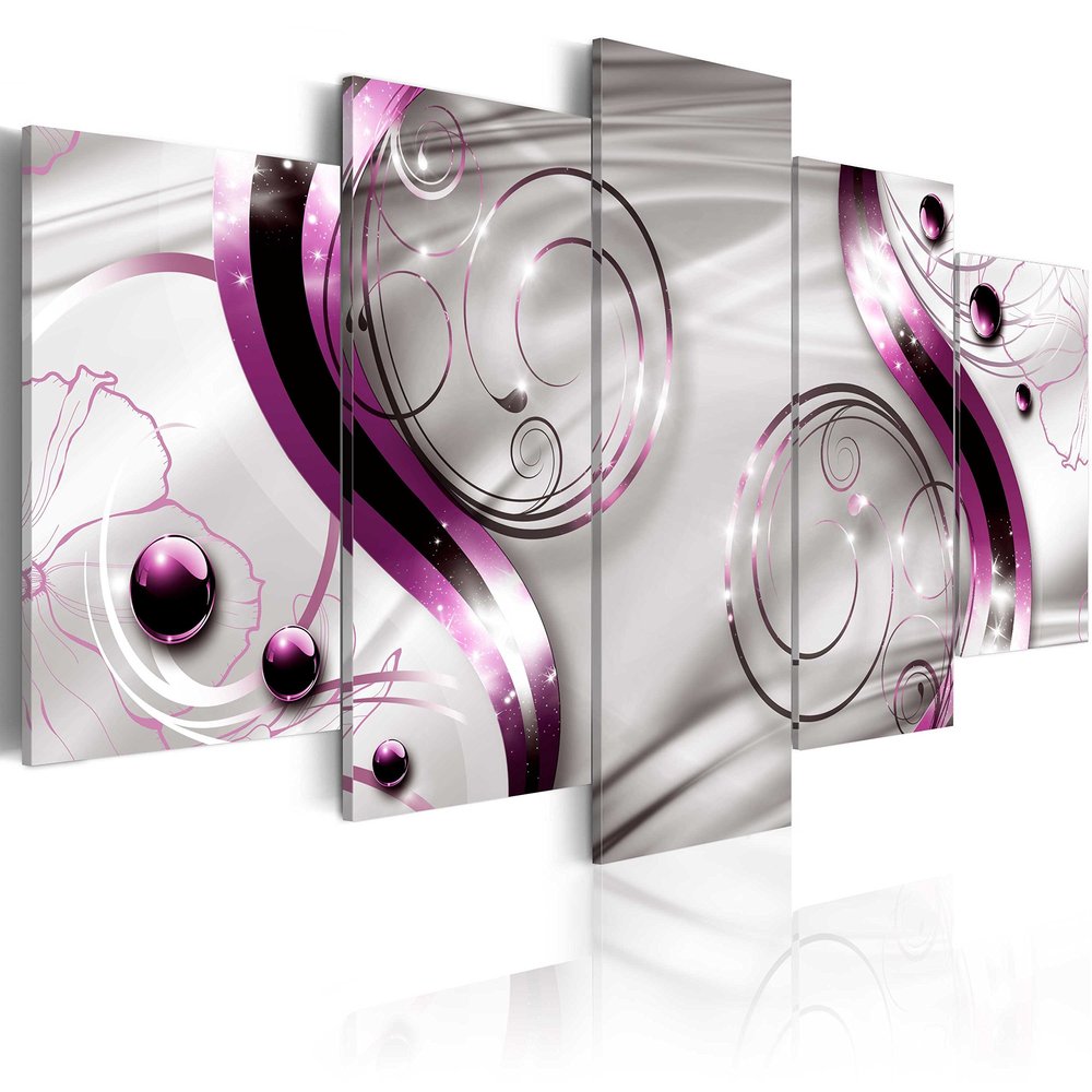 artgeist Textured Canvas Wall Art Flowers Orchid 80x40 in - 5pcs Painting Canvas Prints Picture Artwork Image Framed Contemporary Modern Photo Wall Home a-A-0030-b-o