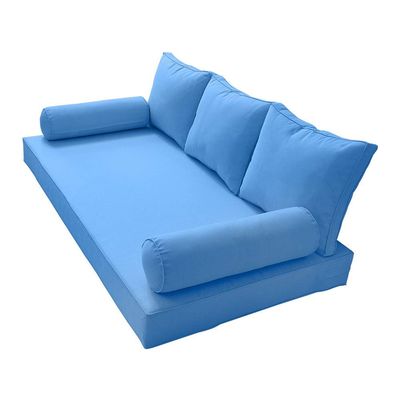 Prolinemax Style 3 - Mattress & Pillow Bolster Cushion for Outdoor Indoor Daybed Porch Swing Bed Piped Trim Twin-XL Size AD102 | Covers ONLY |
