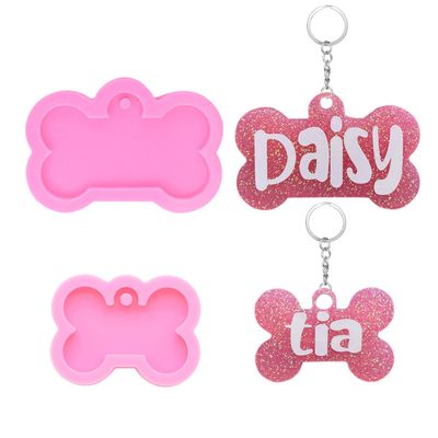 Pet Resin Molds Silicone for Dog Cat Tags, Dog Bone Shape Keychain Molds for Epoxy Unique Mold for DIY Crafts Pendant Charm