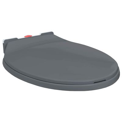 vidaXL Premium Soft-Close Quick-Release Toilet Seat - Sturdy Polypropylene Material - Gray Oval - Suitable for Standard Toilet Bowls - Easy to Clean - Includes Top Mount Hinges