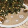 OurWarm Christmas Tree Skirt 48inch, White Snowflake Fur Burlap Tree Skirt for Xmas Decor Festive Holiday Decorations Indoor Outdoor view 1