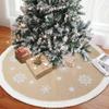 OurWarm Christmas Tree Skirt 48inch, White Snowflake Fur Burlap Tree Skirt for Xmas Decor Festive Holiday Decorations Indoor Outdoor view 3