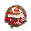 Linxueyi Christmas Large Solid Wood Rattan Door Wreath Hanger Cute Xmas Element Doll Door Wreaths Imitation Decorations Home Festival Party Supplies-2 view 1