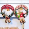 Linxueyi Christmas Large Solid Wood Rattan Door Wreath Hanger Cute Xmas Element Doll Door Wreaths Imitation Decorations Home Festival Party Supplies-2 view 2