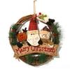 Linxueyi Christmas Large Solid Wood Rattan Door Wreath Hanger Cute Xmas Element Doll Door Wreaths Imitation Decorations Home Festival Party Supplies-2 view 4