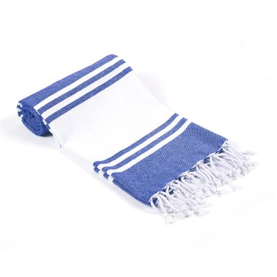 Goroly Home Cotton Turkish Peshtemal Beach Towel, Extra Large, Thin Quick Dry Sand Free Pool & Swim Towel, Bathing Blanket, Travel Essentials, (Royal Blue, 36x71 Inches)