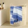 Goroly Home Cotton Turkish Peshtemal Beach Towel, Extra Large, Thin Quick Dry Sand Free Pool & Swim Towel, Bathing Blanket, Travel Essentials, (Royal Blue, 36x71 Inches) view 2