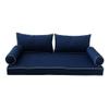 Prolinemax Style 2 - Mattress & Pillow Bolster Cushion for Outdoor Indoor Daybed Porch Swing Bed Contrast Trim Twin-XL Size AD101 | Covers ONLY | view 2