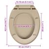 vidaXL Toilet Seat with Soft-Close Function, Reliable Polypropylene Material, Easy to Install with Top Mount Hinges, Scratch-Resistant Beige Toilet Seat, Suitable for Standard Toilet Bowls view 2