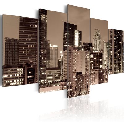 artgeist Textured Canvas Wall Art New York 80x40 in - 5pcs Painting Canvas Prints Picture Artwork Image Framed Contemporary Modern Photo Wall Home 030211-8