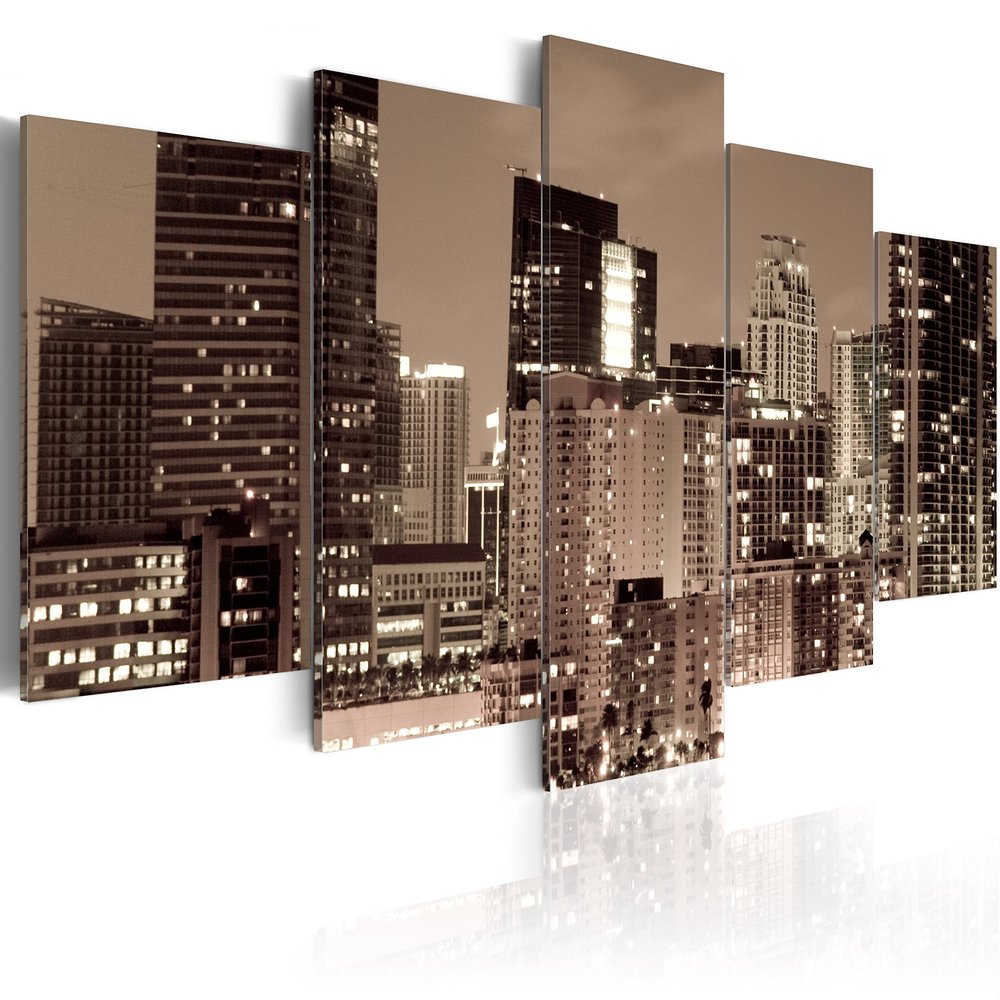 artgeist Textured Canvas Wall Art New York 80x40 in - 5pcs Painting Canvas Prints Picture Artwork Image Framed Contemporary Modern Photo Wall Home 030211-8