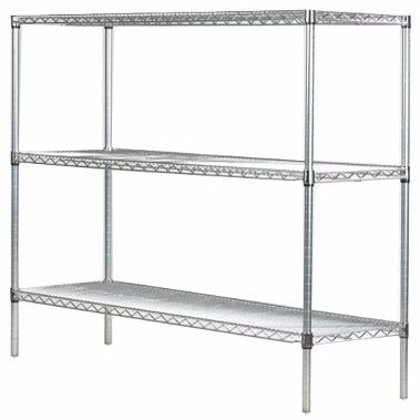 Omega 18" Deep x 72" Wide x 36" High 3 Tier Gray Starter Shelving Unit