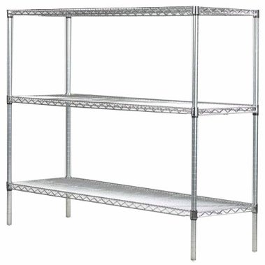 Omega 18" Deep x 72" Wide x 36" High 3 Tier Gray Starter Shelving Unit