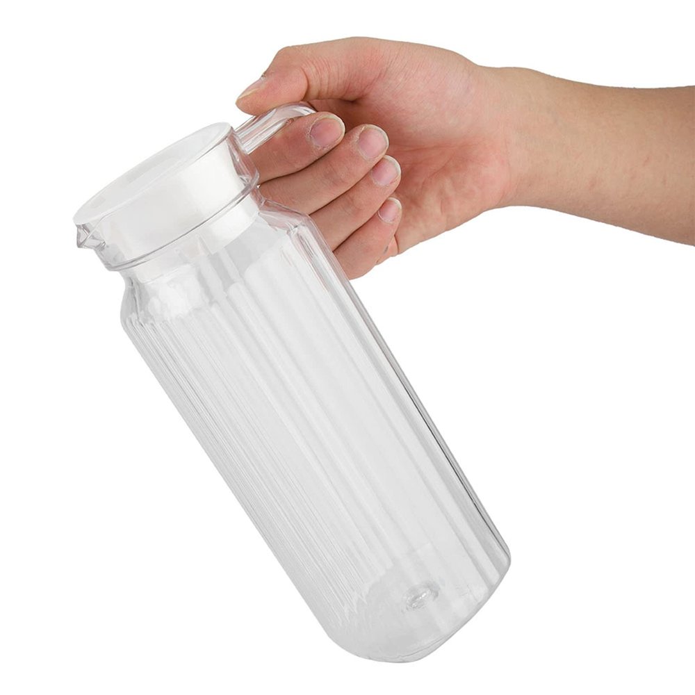 1100ml Water Pitcher with Lid, Plastic Pitcher Cold Water Kettle Juice Water Beverage Juice Containers for Hot & Cold Beverages, Iced Tea, Coffee, Sangria, Juice & Milk (1PCS, 1100ml)